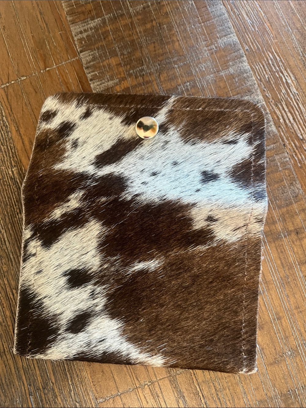 Cowhide Hair-on Leather  Wallet - Brown & White - Picture 6 of 8